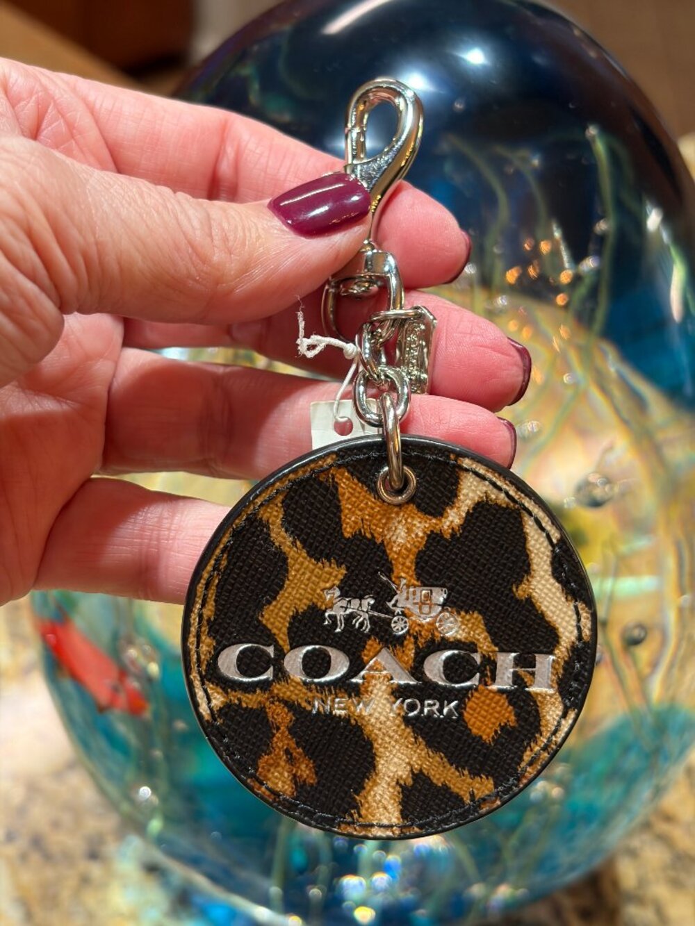 COACH LEOPARD KEY CHAIN OR BAG CHARM NWT